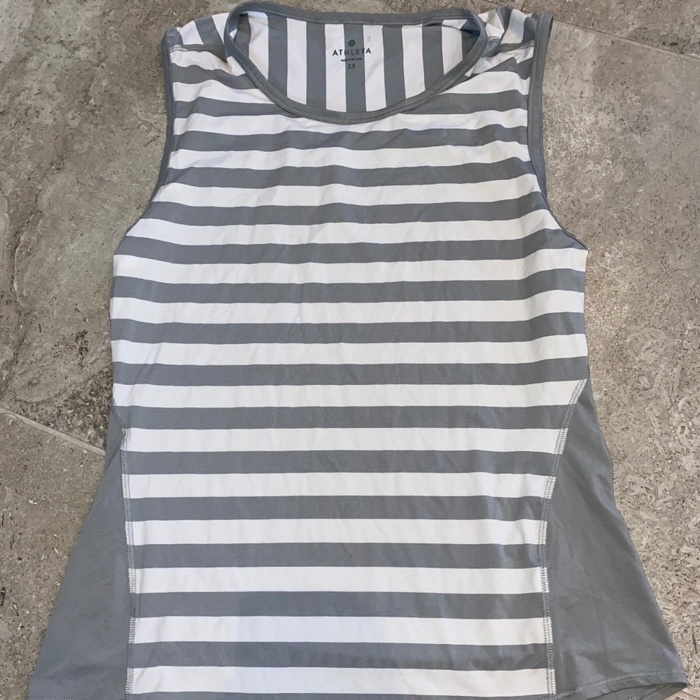 Athleta Striped Tank Muscle Tee Women’s Size Extra Small (XS)